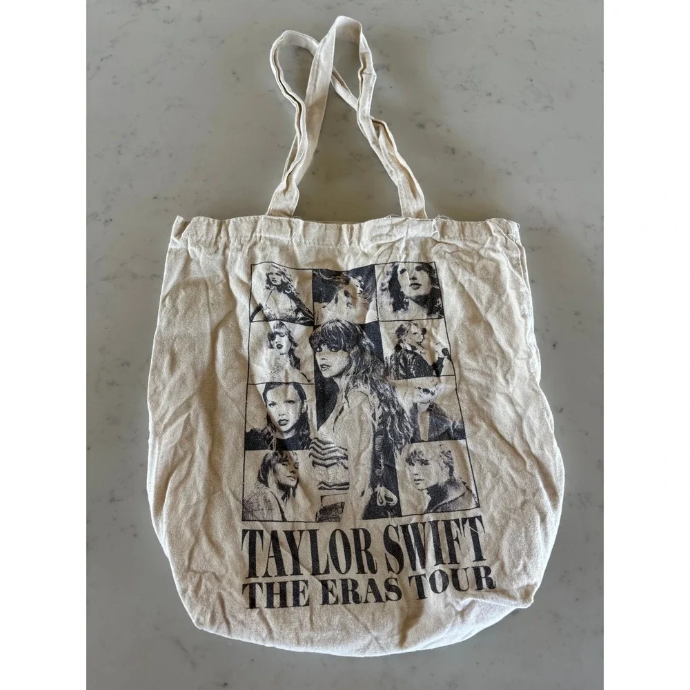 Taylor Swift The Eras Tour Official Merchandise Canvas Tote Bag Cream Multi Era